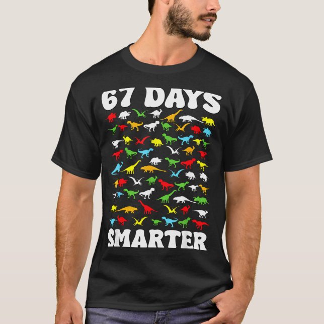 T-shirt 67 Days Smarter Dinosaur Kids 100 Days Of School 6 (Devant)