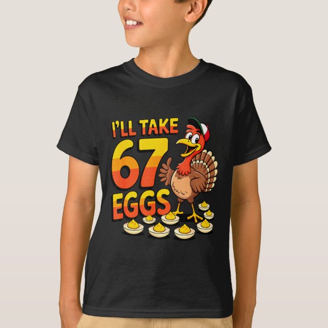 T-shirt 67 Deviled Eggs Lovers Thanksgiving Turkey 67 Funn (Devant)