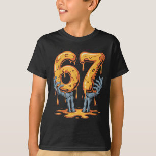 T-shirt 67 Drip Drôle de squelette Halloween 67 Mème de cr