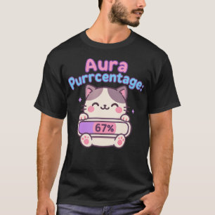 T-shirt 67 Énergie d'aura de chat drôle à six sept Mème Gé