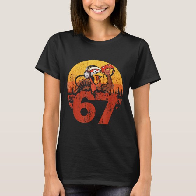 T-shirt 67 Funny Turkey Thanksgiving Gym Fitness Workout S (Devant)