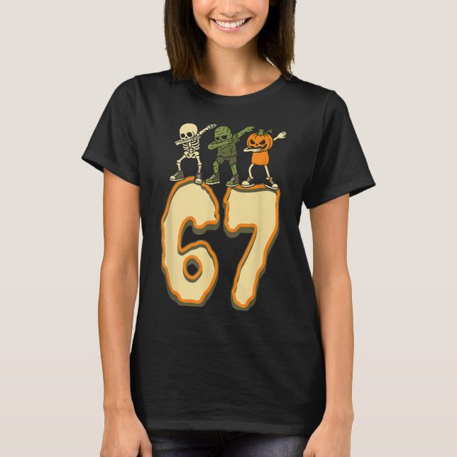 T-shirt 67 Halloween Meme 6 7 Numbers Six Seven Funny Kids (Devant)