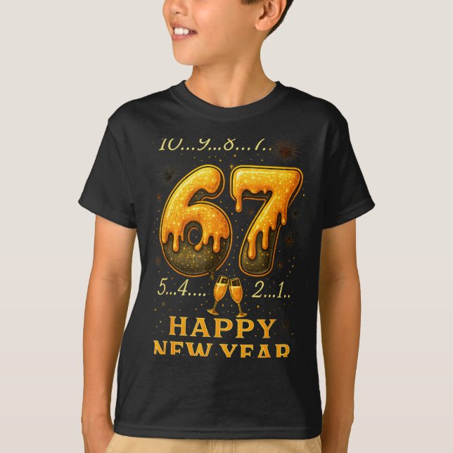 T-shirt 67 Happy New Year Six Seven Funny Countdown 2026 B (Devant)