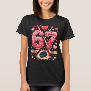 T-shirt 67 Hockey Cœur Design de la Saint-Valentin Cute Ho