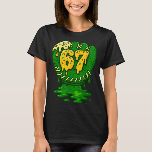 T-shirt 67 Ice Cream Drip Funny Six Seven Baseball  (Devant)