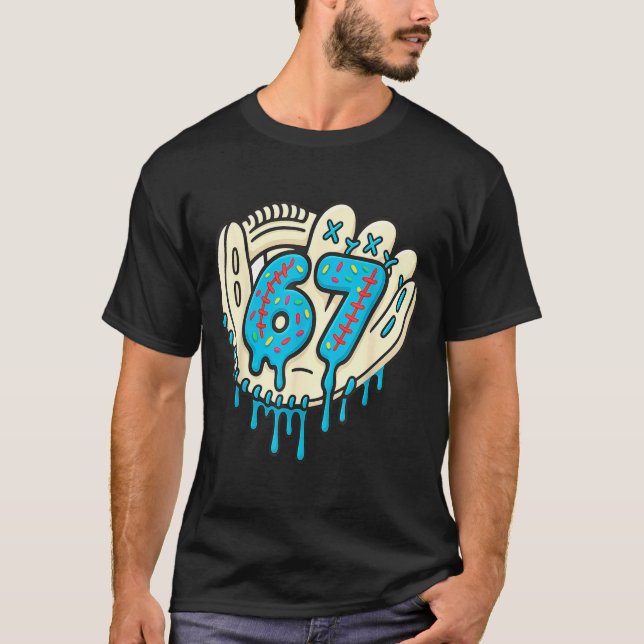 T-shirt 67 Ice Cream Drip Funny Six Seven Baseball  (Devant)