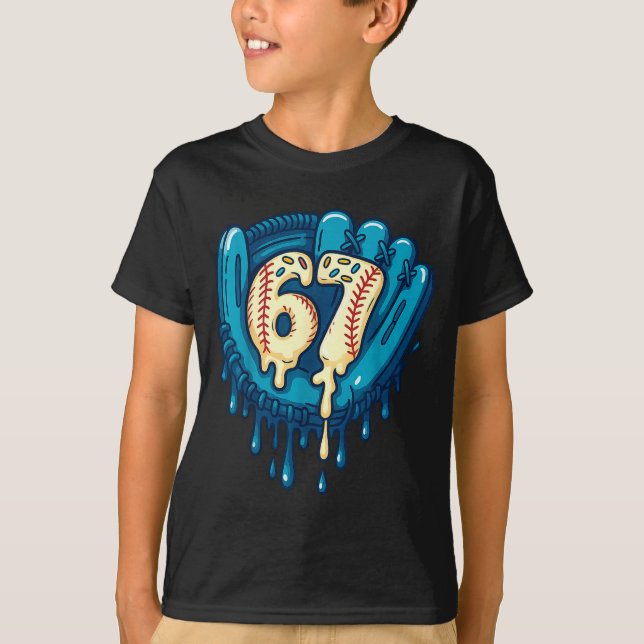 T-shirt 67 Ice Cream Drip Funny Six Seven Baseball  (Devant)