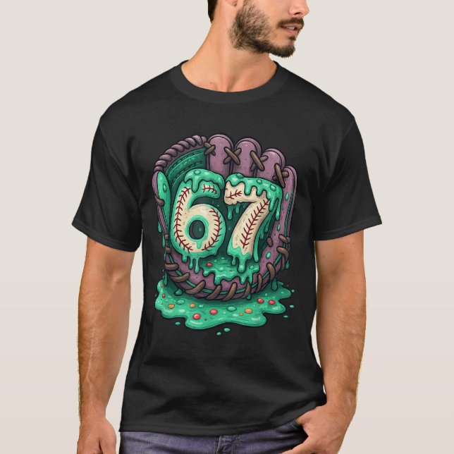T-shirt 67 Ice Cream Drip Funny Six Seven Baseball  (Devant)