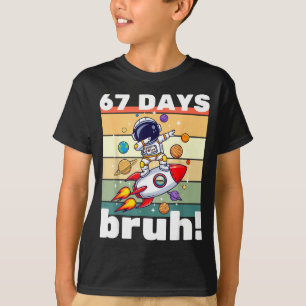 T-shirt 67 Jours D'école Bruh Drôle Mème Enfants Dabbing A
