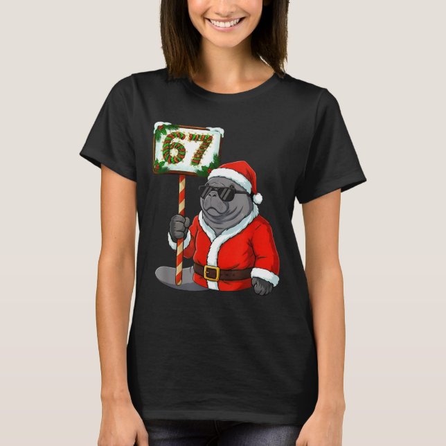 T-shirt 67 Manatee Christmas Six Seven Meme Brainrot Manat (Devant)