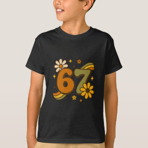 T-shirt 67 Mème Automne Groovy Rétro 70 Six Sept Bohème