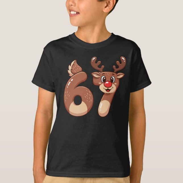 T-shirt 67 Meme Christmas Reindeer   (Devant)