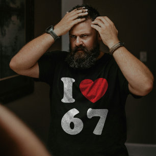 T-shirt 67 Mème drôle J'aime six sept 67ème anniversaire