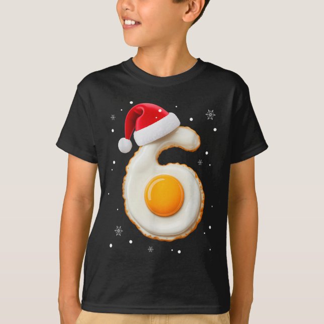 T-shirt 67 Meme Funny Number 6 Egg Bacon Matching Christma (Devant)