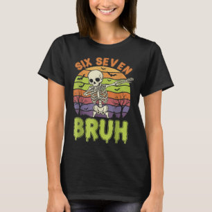 T-shirt 67 Meme Halloween 6 7 Squelette Six Sept Nombres F