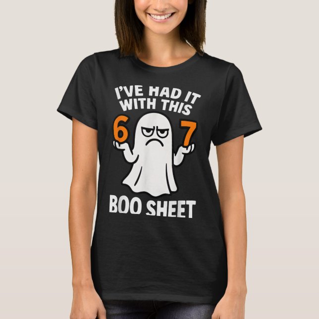 T-shirt 67 Meme Halloween Costume 6 7 Funny Boo Sheet Six  (Devant)