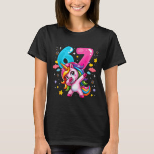 T-shirt 67 Meme Licorne Pour Filles Six Sept Meme Brainrot
