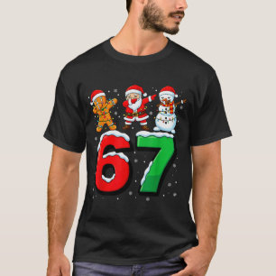 T-shirt 67 Meme Six Seven Santa en dabbing 6 7 Noël drôle