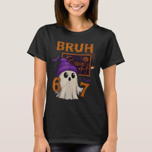 T-shirt 67 Prof Halloween Fantôme Six Sept Mème Math Égal