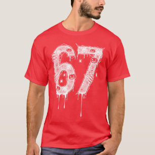 T-shirt 67 Si Sept 6 7 Halloween Mème Drôle Slang Araignée