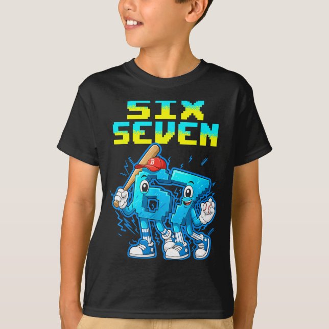 T-shirt 67 Six Seven 6-7 - Funny Italian Brainrot Kids Bas (Devant)