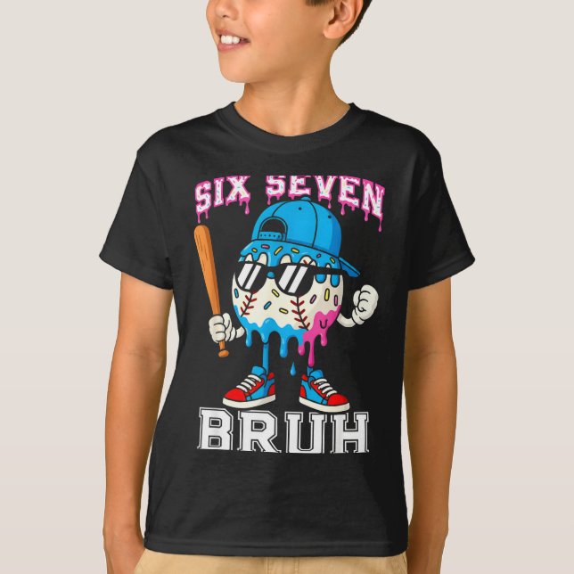 T-shirt 67 Six Seven Baseball Ice Cream Drip Number 67 Pla (Devant)