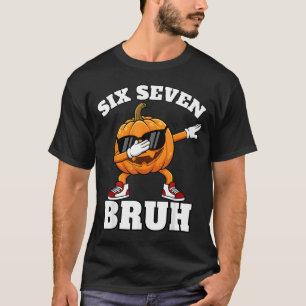 T-shirt 67 Six Seven Bruh Citrouille Dab Mème Drôle Hallow