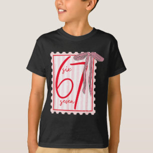 T-shirt 67 Six Seven Coquette Nk Nœud Drôle 6 7 Meme Fille