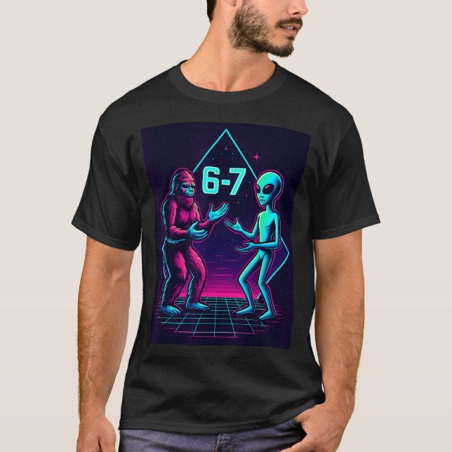 T-shirt 67 Six Seven Meme Funny Bigfoot Alien Sasquatch Uf (Devant)