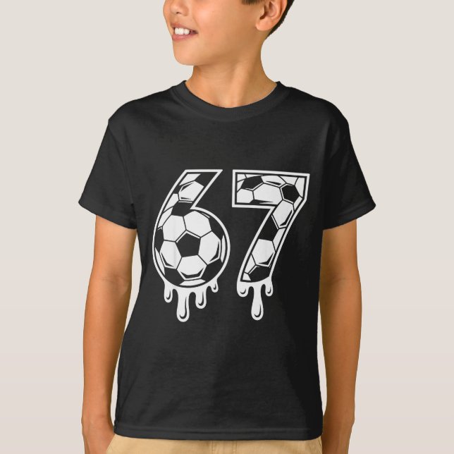 T-shirt 67 Soccer Ice Cream Drip Gen Alpha Six Seven Meme  (Devant)