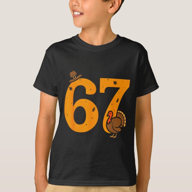 T-shirt 67 Thanksgiving Funny Turkey 67 Meme Thanksgiving  (Devant)