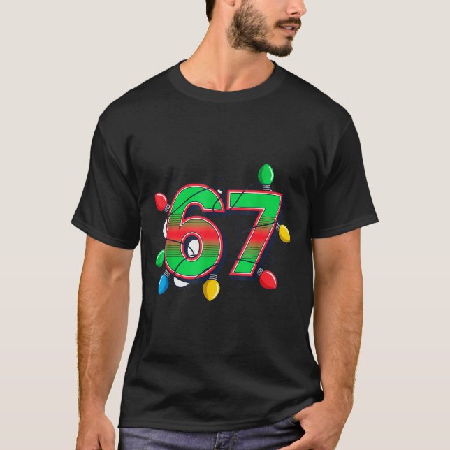 T-shirt 67 Xmas Lights Tacky Meme Design  (Devant)