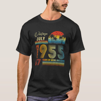 T-shirt 67e anniversaire de Vintage July 1955 67 Years Old