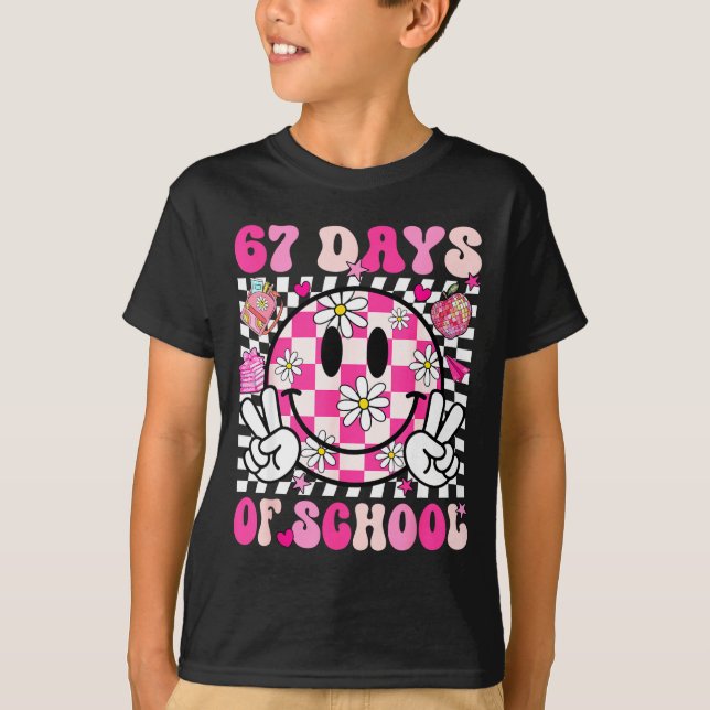 T-shirt 67th Day Of School 67 Days Smarter Teacher Girl Wo (Devant)