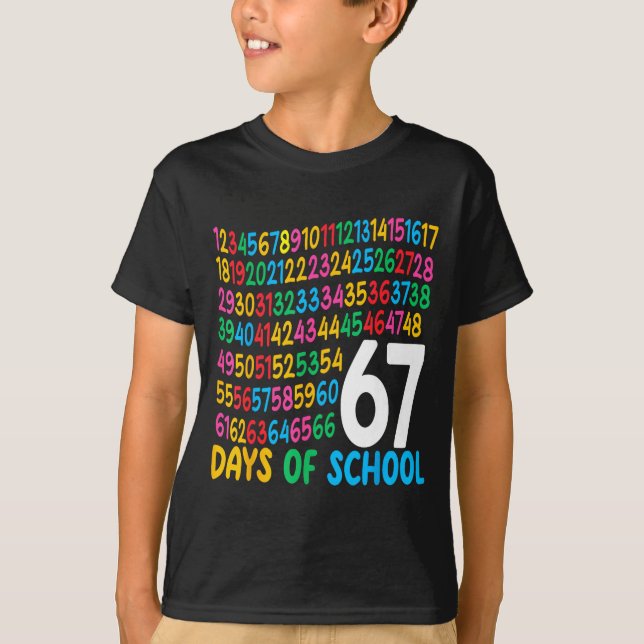 T-shirt 67th Day Of School 67 Math Numbers Teacher Kids 67 (Devant)
