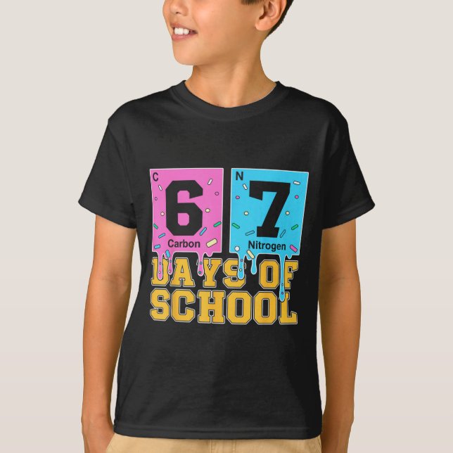 T-shirt 67th Day Of School Kids Funny Meme Six Seven Perio (Devant)