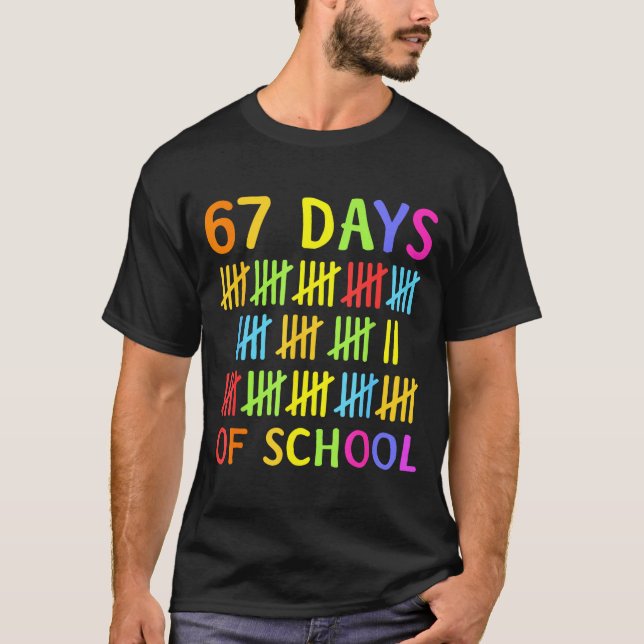 T-shirt 67th Day Of School Teacher Kids 67 Math Numbers 10 (Devant)