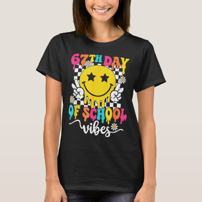 T-shirt 67th Day Of School Vibes Funny Six Seven 67 Meme S (Devant)