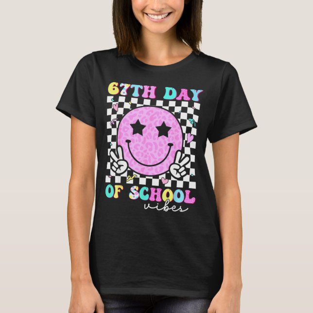 T-shirt 67th Day Of School Vibes Smile Face 67 Six Seven M (Devant)