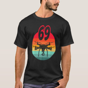 T-shirt 69e Anniversaire I Télécommande Rétro Drones Avec 