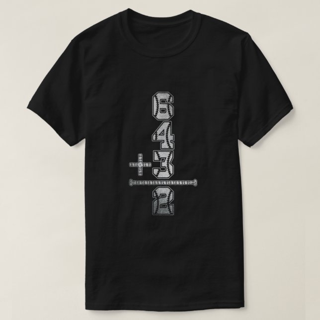 T-shirt 6 4 3 2 Baseball Math Double Jouer Softball Jeu264 (Design devant)