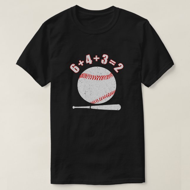 T-shirt 6 4 3 2 Jouer au baseball (Design devant)