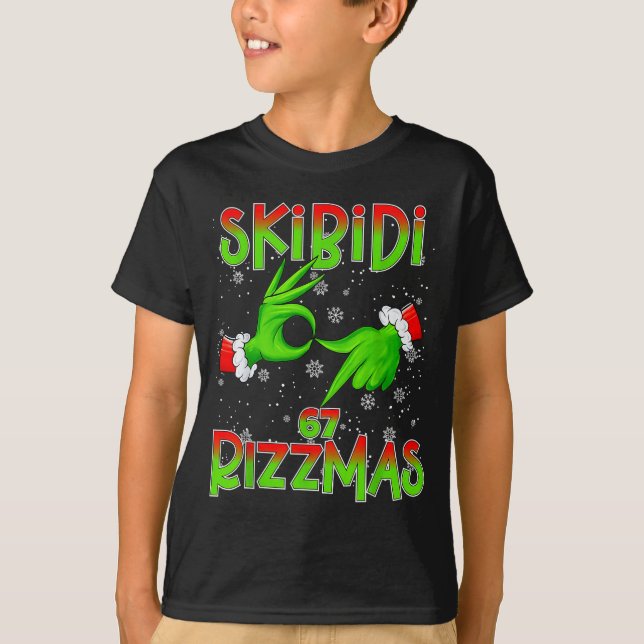 T-shirt 6 7 Christmas Skibidi Rizzmas 67 Meme Gen Alpha Sl (Devant)