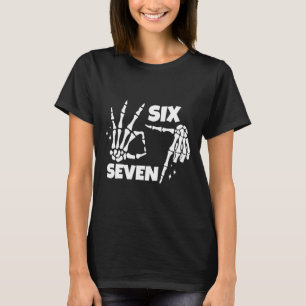 T-shirt 6 7 Mème Drôle de Squelette Mains Halloween Couple