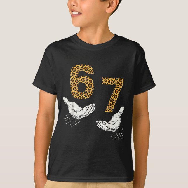 T-shirt 6-7 Meme Leopard Cheetah Cool Six-seven Funny  (Devant)