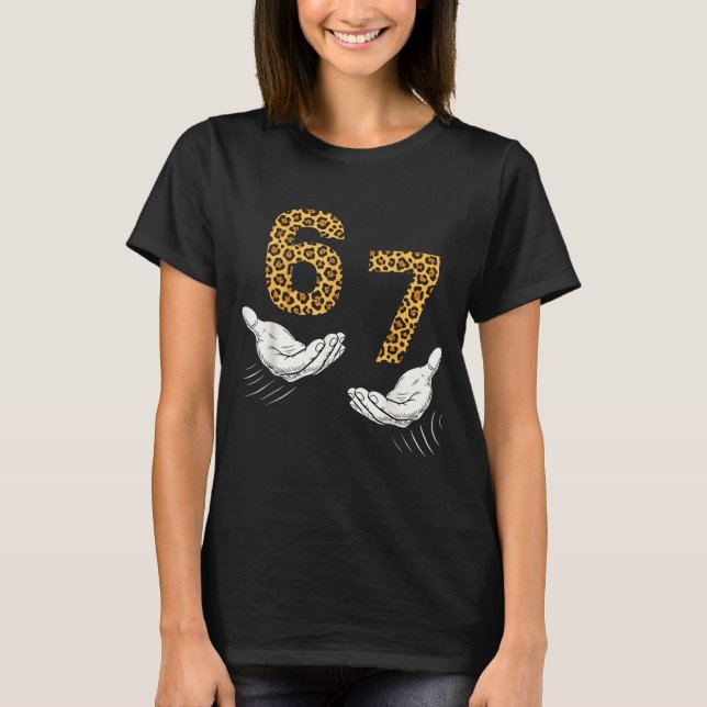 T-shirt 6-7 Meme Leopard Cheetah Cool Six-seven Funny  (Devant)