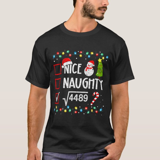 T-shirt 6-7 Meme Nice Naughty 67 Christmas Brain Rot Funny (Devant)