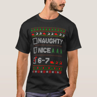 T-shirt 6-7 Meme Nice Naughty 67 Christmas Brain Rot Funny