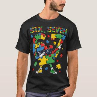 T-shirt 6 7 Sensibilisation à l'autisme 67 Dabbing Six Sev