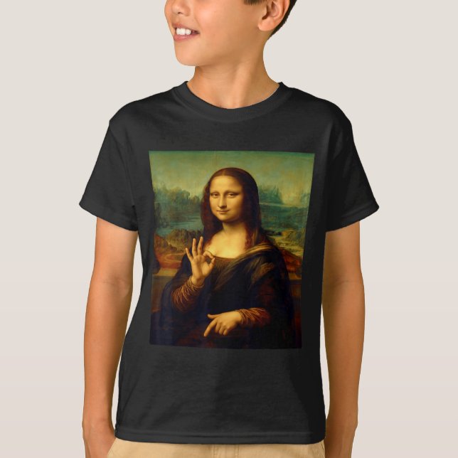 T-shirt 6 7 Six Seven Meme 67 Funny Mona Lisa Funny Clic A (Devant)
